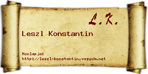 Leszl Konstantin névjegykártya